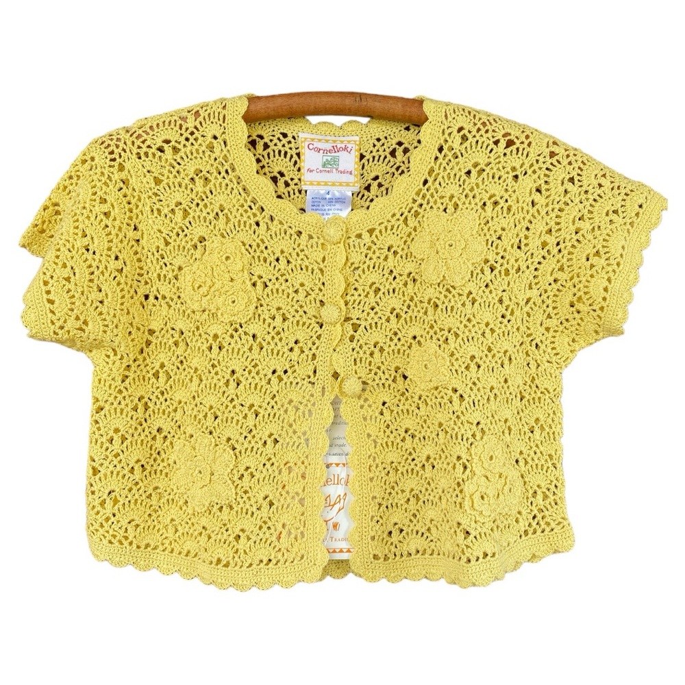 Cornelloki Girls Crocheted Cardigan NWT